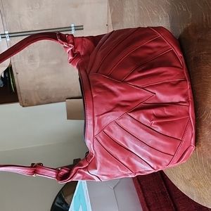 Vintage Red Purse Boho Hippie Leather or Pleather